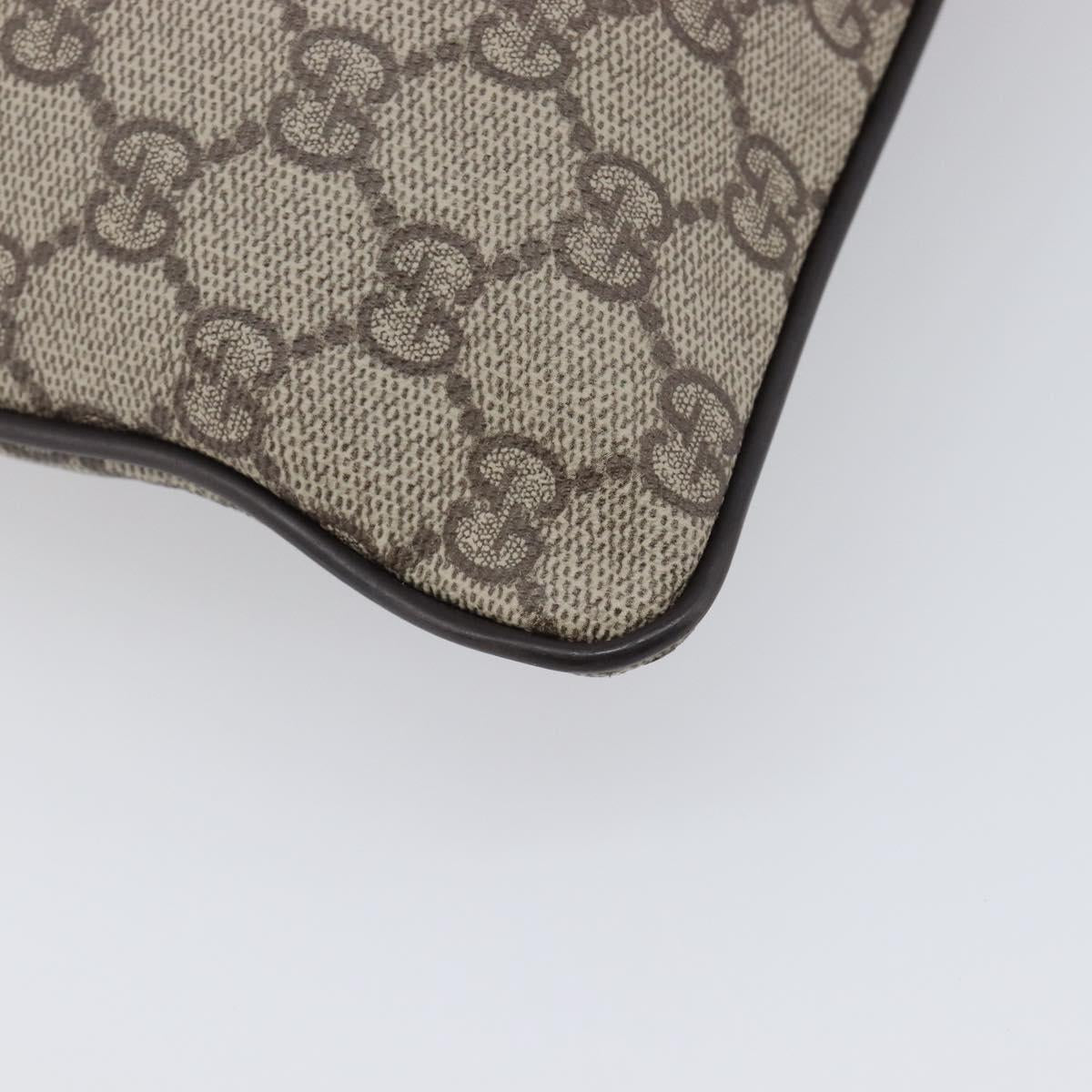 GUCCI GG Supreme Shoulder Bag PVC Beige Silver 141626 Auth 200589