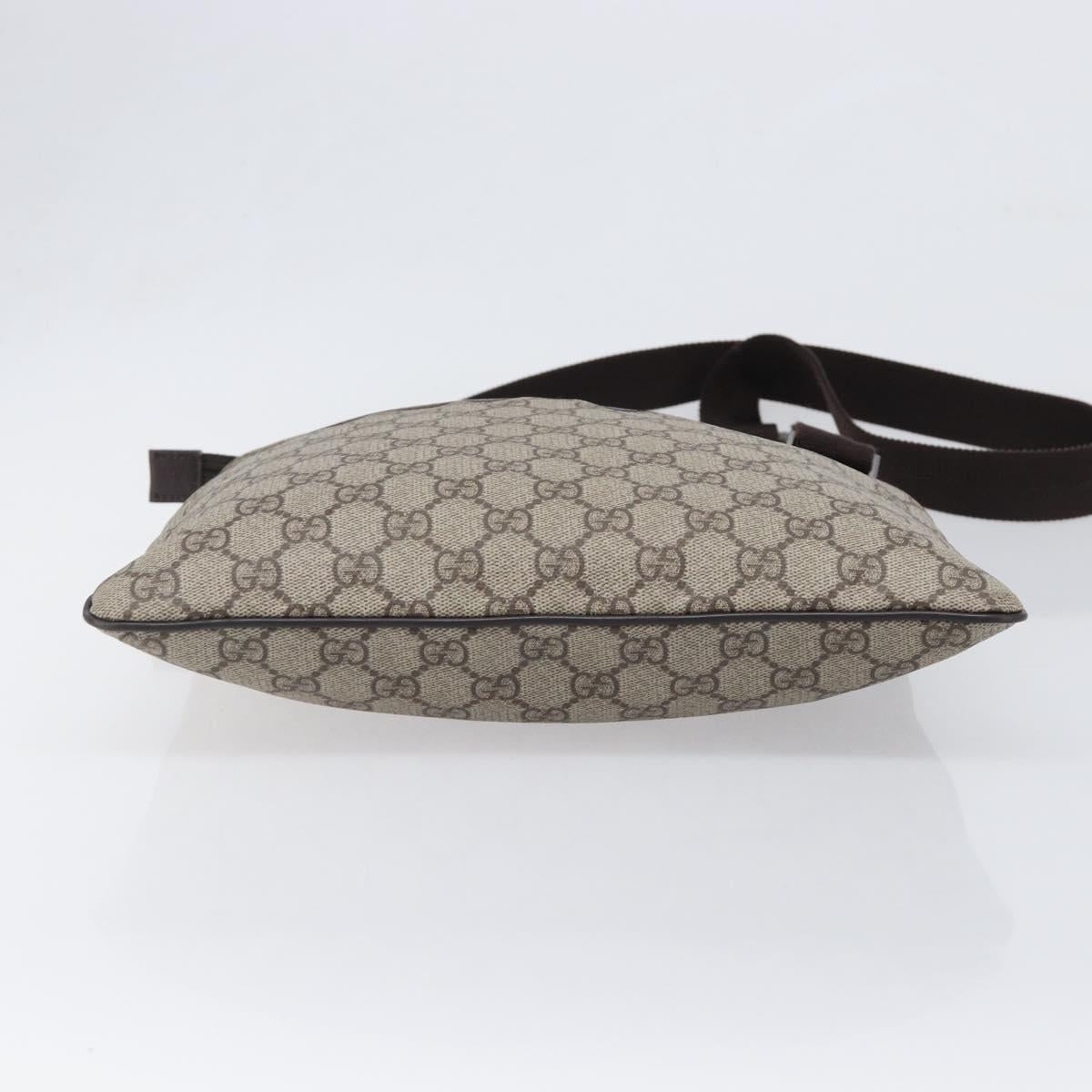 GUCCI GG Supreme Shoulder Bag PVC Beige Silver 141626 Auth 200589