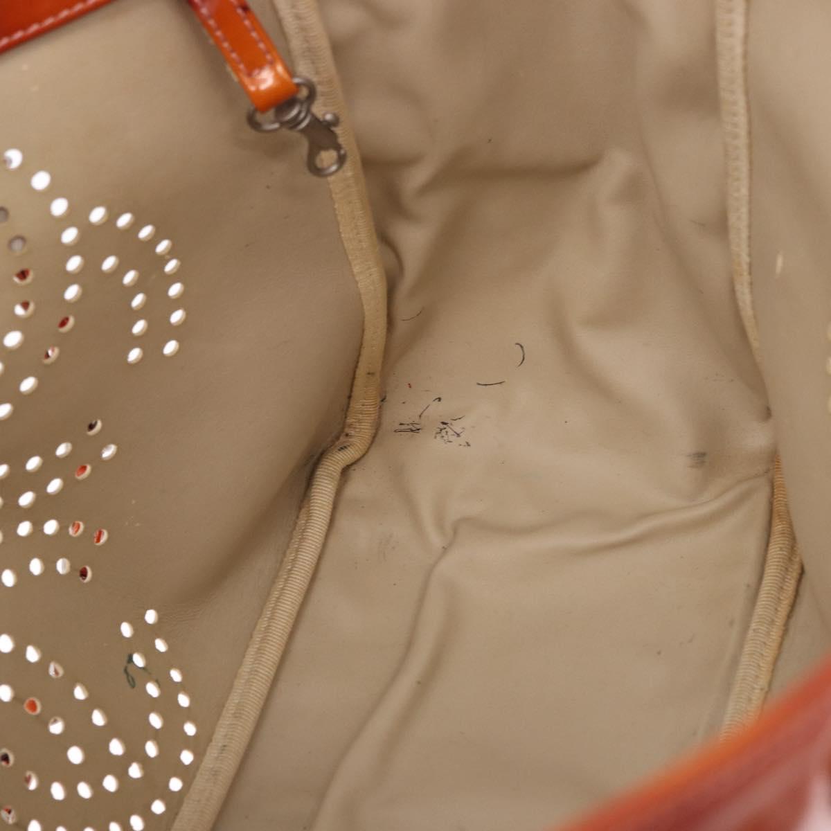 CHANEL Triple Coco Chain Shoulder Bag Patent Orange Silver CC Auth 200643