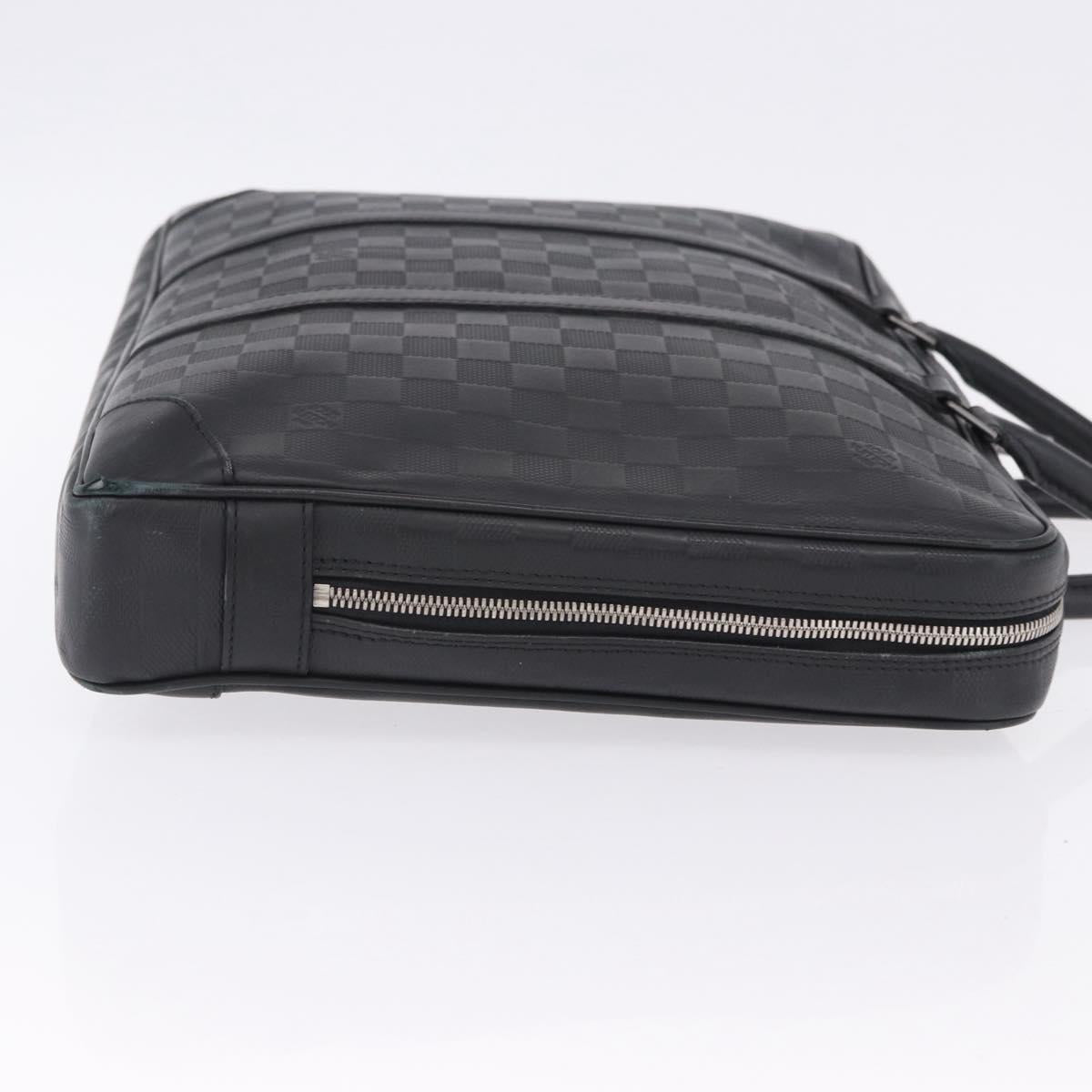 LOUIS VUITTON Damier Infini Porte Documents Voyage Bag Black N41146 Auth 200646