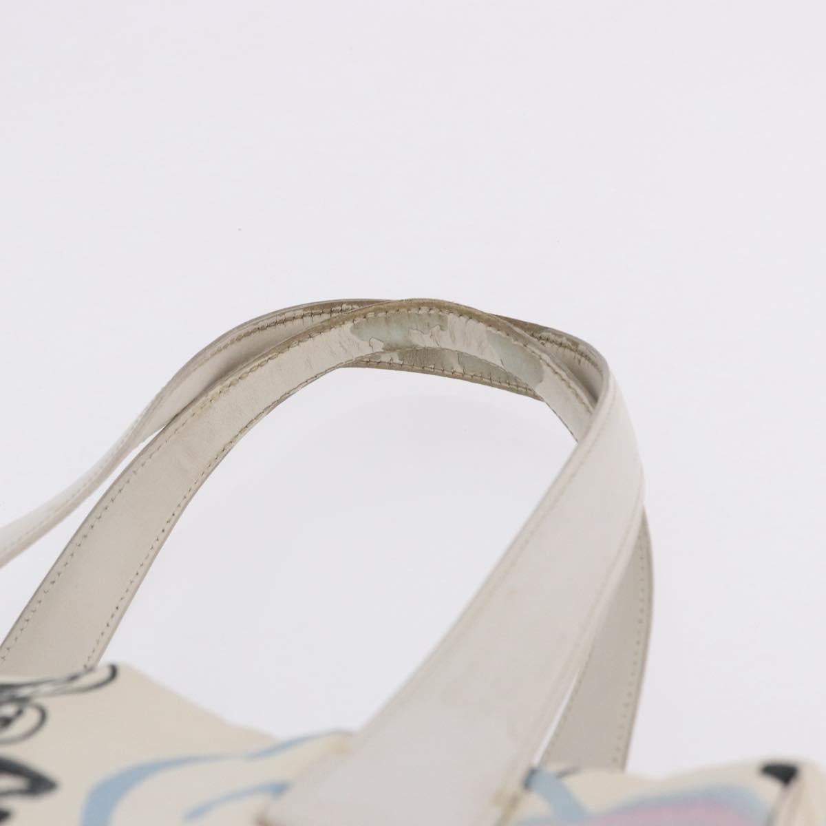 CHANEL New Travel Line Tote Bag Nylon White Multicolor CC Auth 200649