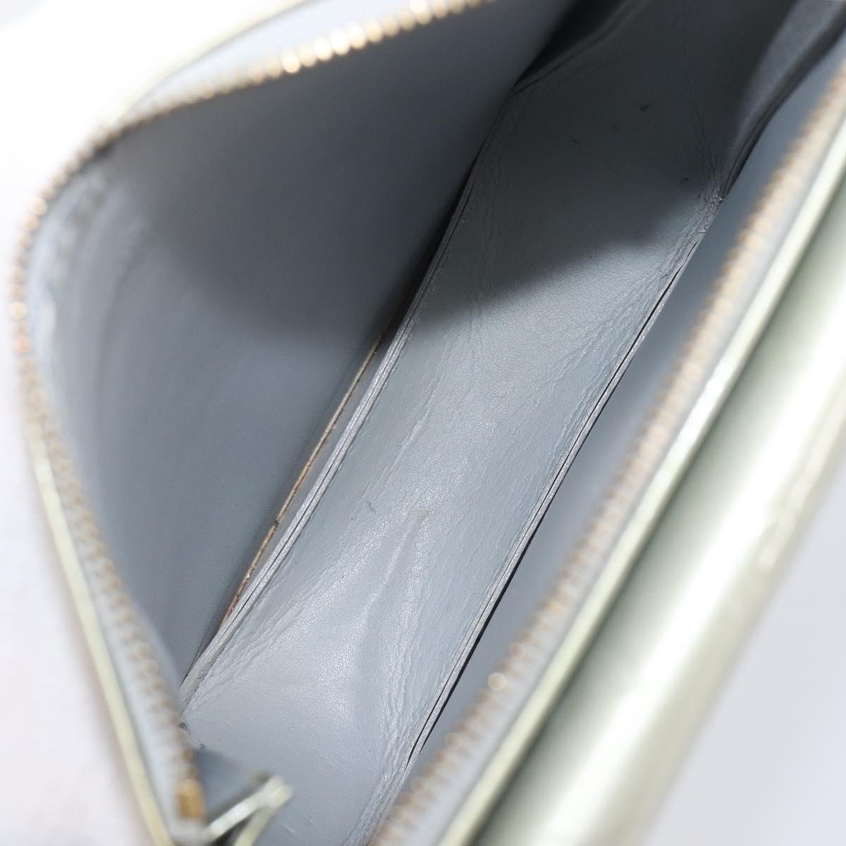 LOUIS VUITTON Monogram Vernis Motto Accessory Pouch Gris M91030 LV Auth 200656