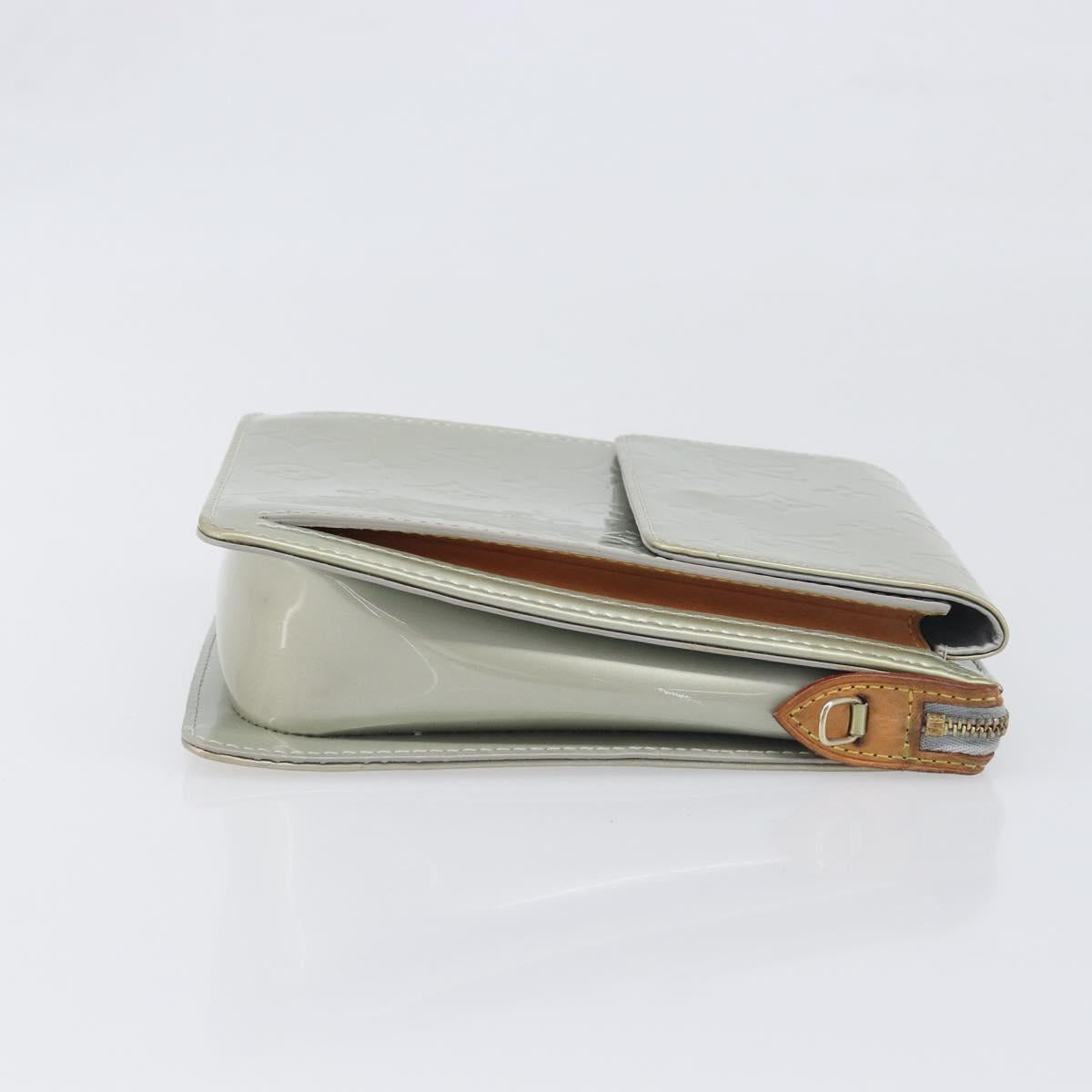 LOUIS VUITTON Monogram Vernis Motto Accessory Pouch Gris M91030 LV Auth 200656