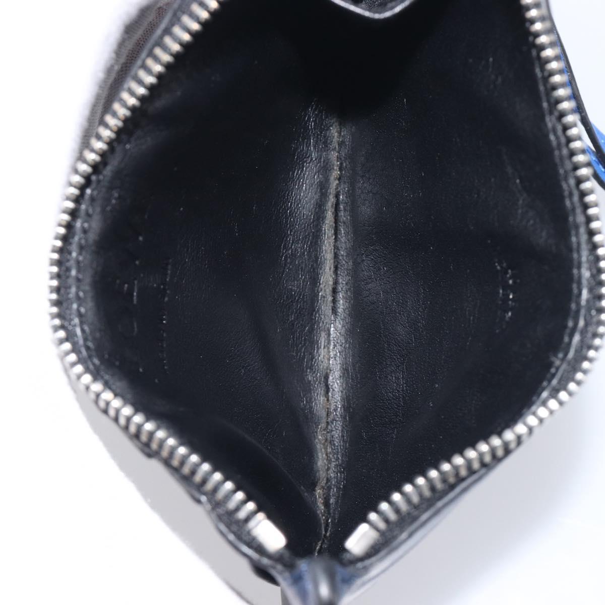 LOEWE William de Morgan Card Coin Case Leather Navy Silver Auth 200667M