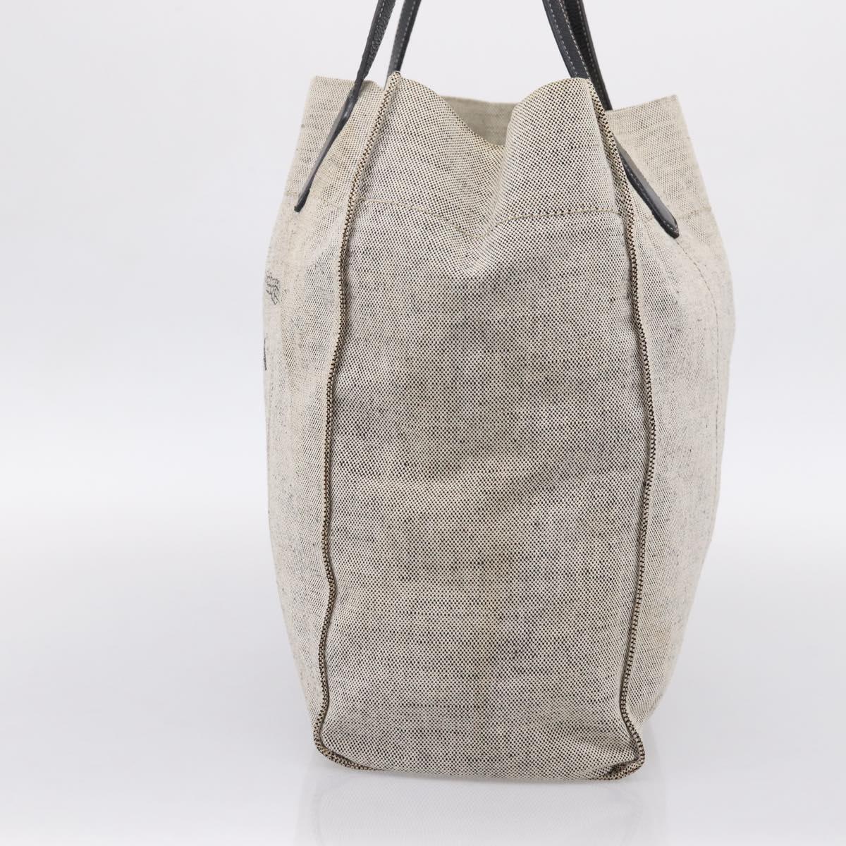 PRADA Tote Bag Canvas Gray Auth 200676