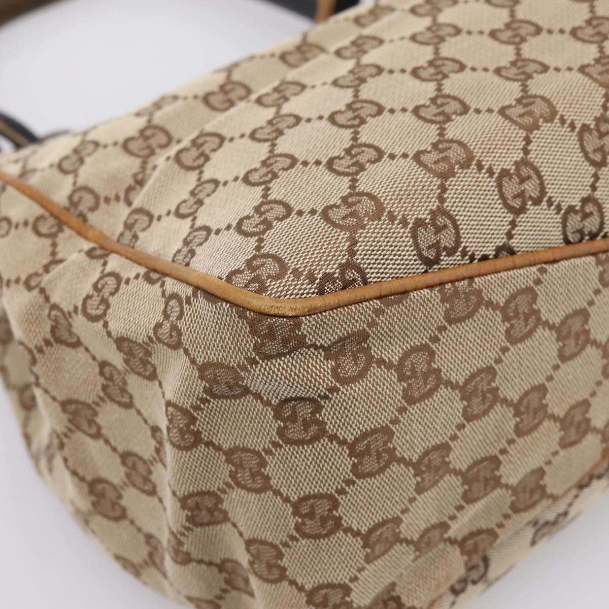 GUCCI GG Canvas Wood Handle Hand Bag Canvas Beige 106494 Auth 200679V