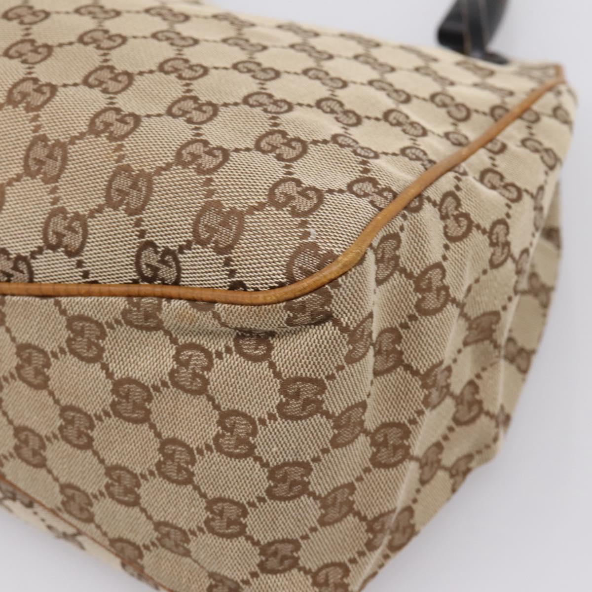 GUCCI GG Canvas Wood Handle Hand Bag Canvas Beige 106494 Auth 200679V