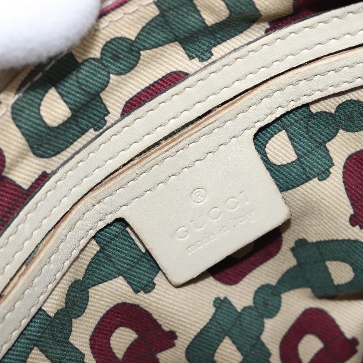 GUCCI GG Canvas Guccissima Boston Bag Leather Ivory Gold 193604 Auth 200681