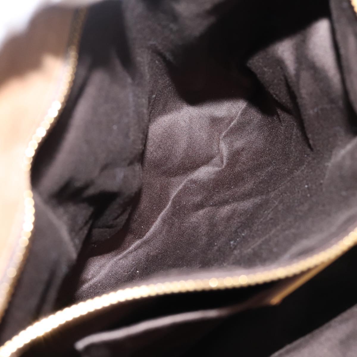 Miu Miu Tote Bag Leather Gold Brown Auth 200683A