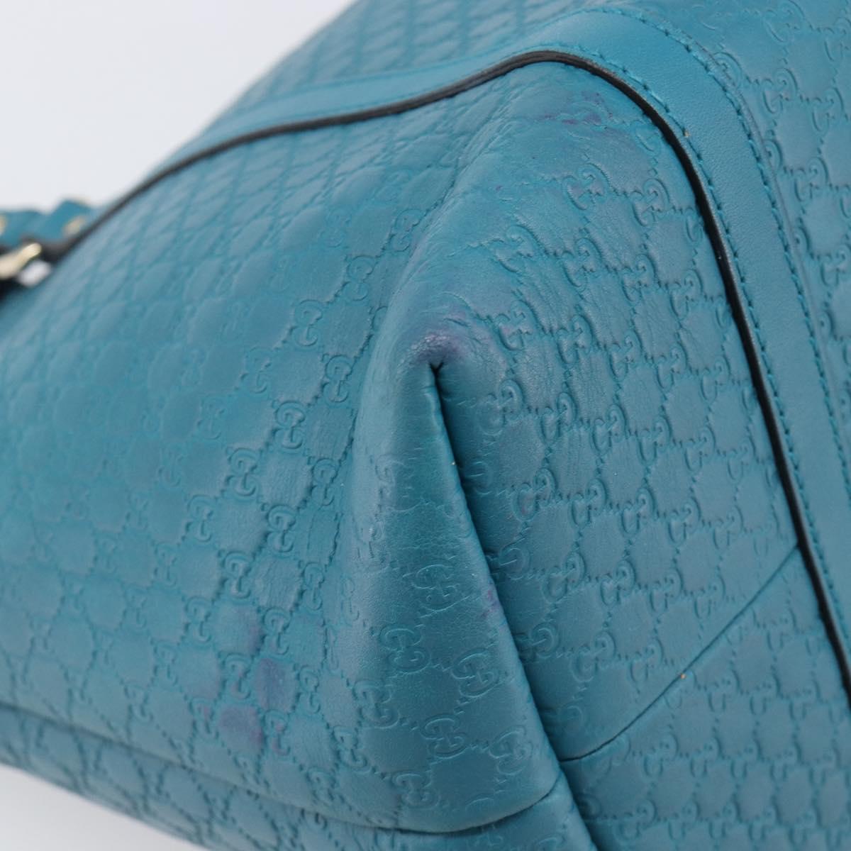 GUCCI Micro GG Canvas Guccissima Outlet Turquoise Blue 449647 Auth 200684A
