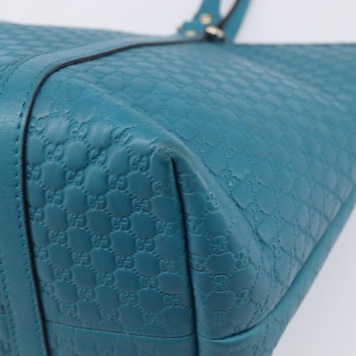 GUCCI Micro GG Canvas Guccissima Outlet Turquoise Blue 449647 Auth 200684A