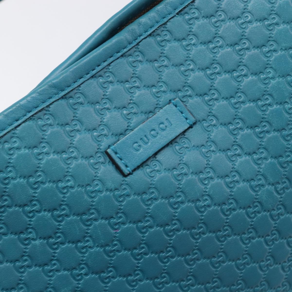 GUCCI Micro GG Canvas Guccissima Outlet Turquoise Blue 449647 Auth 200684A