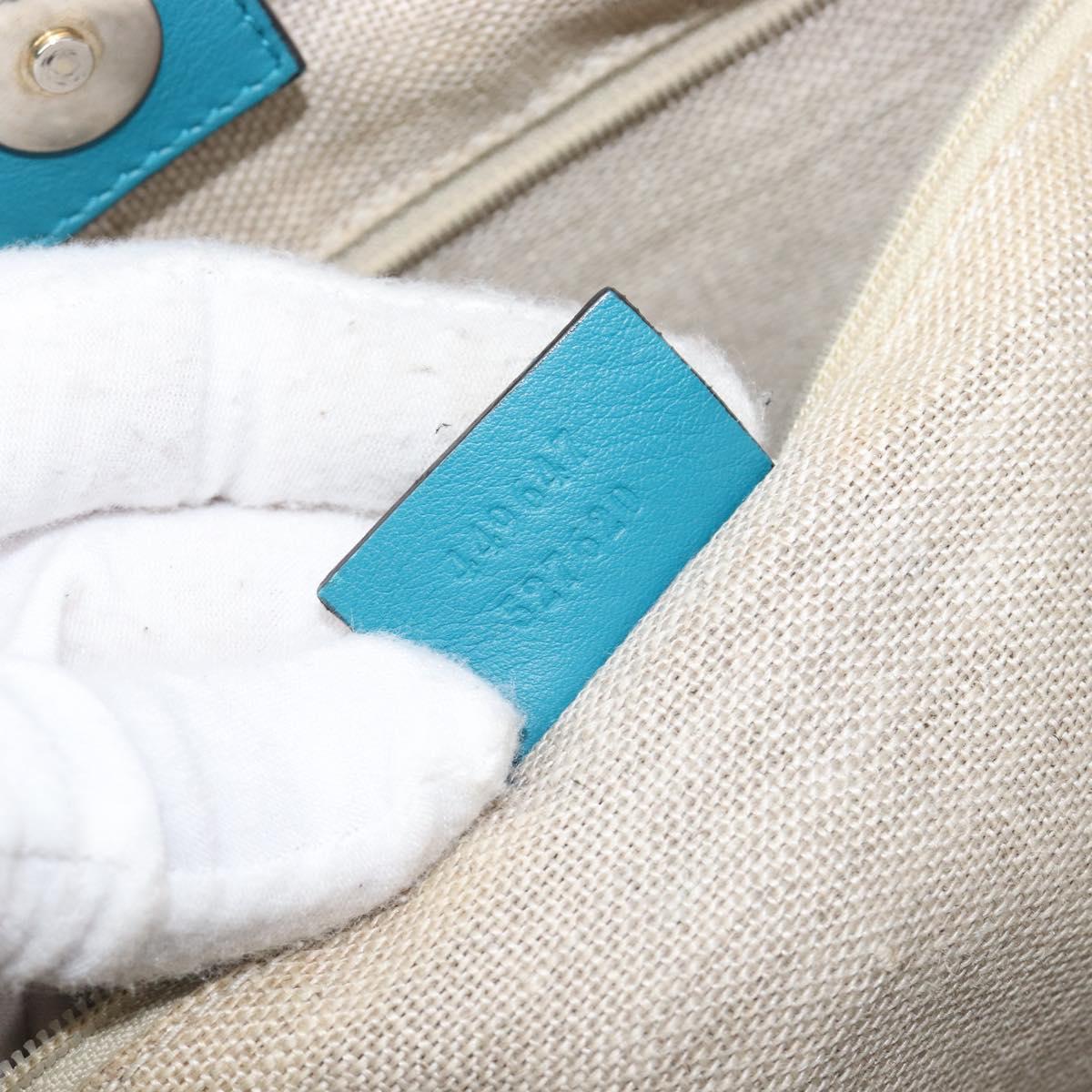 GUCCI Micro GG Canvas Guccissima Outlet Turquoise Blue 449647 Auth 200684A