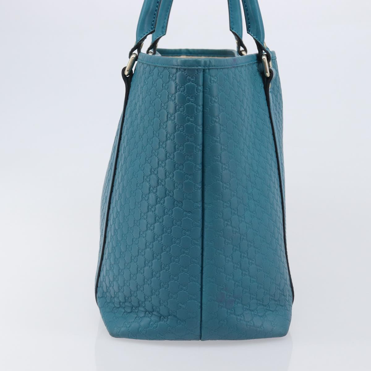 GUCCI Micro GG Canvas Guccissima Outlet Turquoise Blue 449647 Auth 200684A
