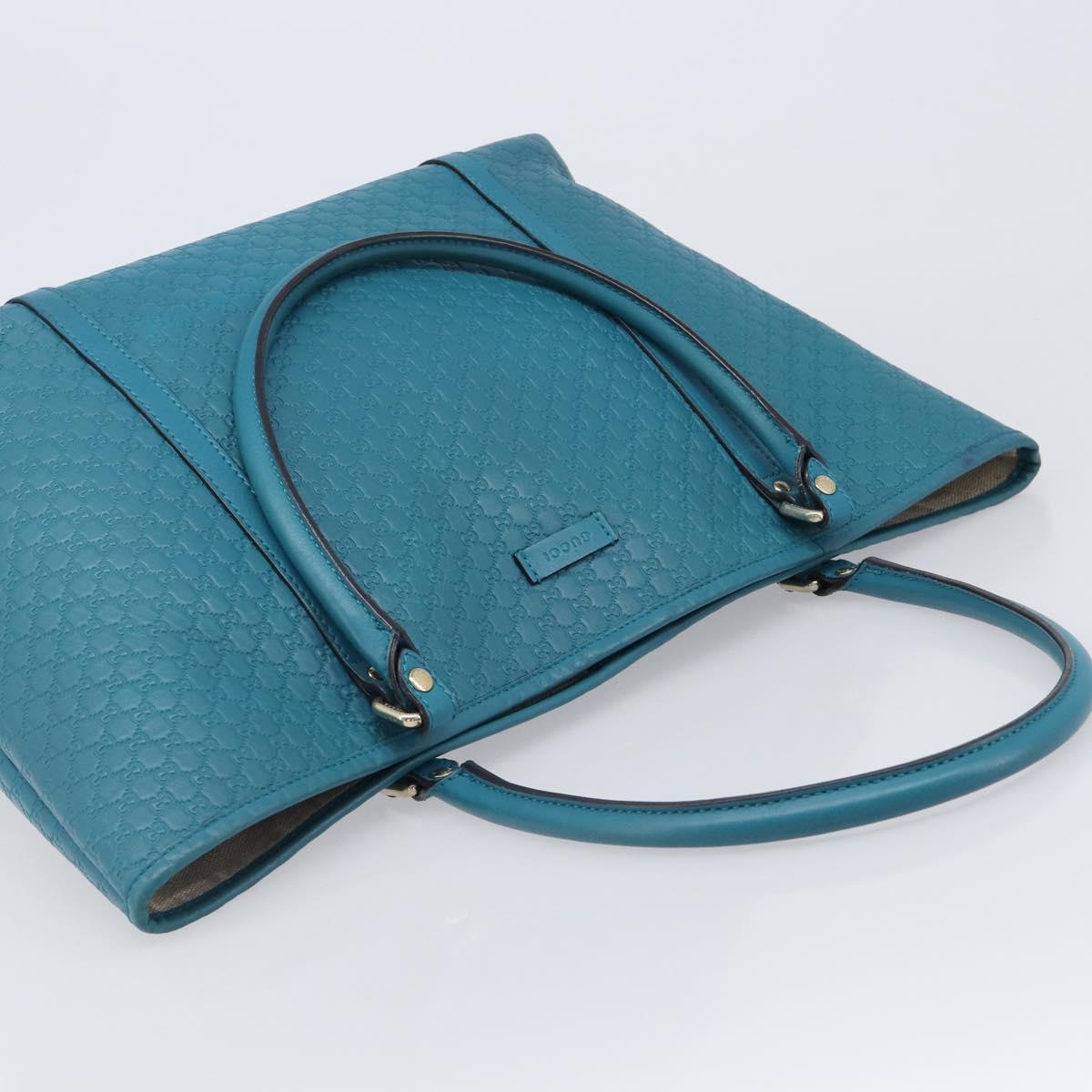 GUCCI Micro GG Canvas Guccissima Outlet Turquoise Blue 449647 Auth 200684A