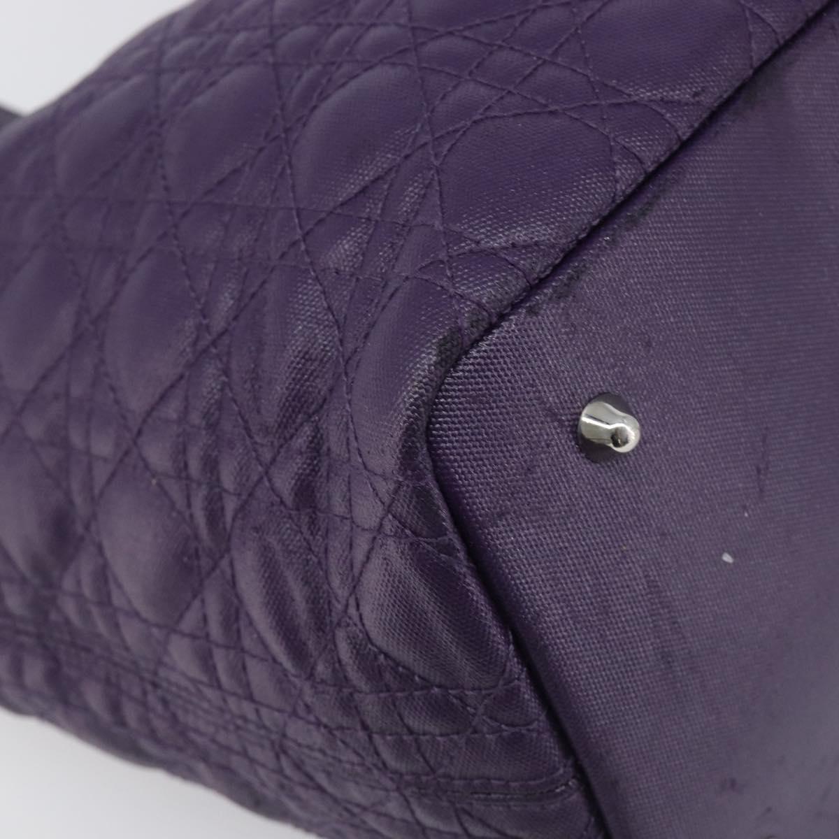Christian Dior Canage Panarea Tote Bag Coated Canvas Purple Silver Auth 200685V