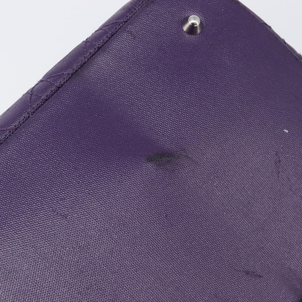 Christian Dior Canage Panarea Tote Bag Coated Canvas Purple Silver Auth 200685V