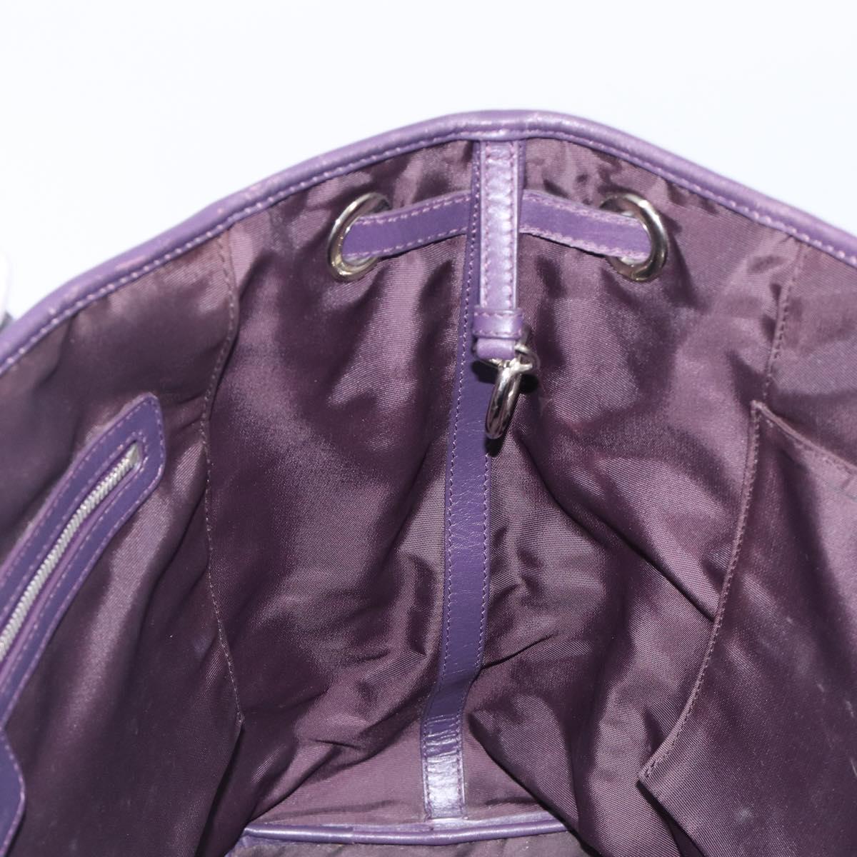 Christian Dior Canage Panarea Tote Bag Coated Canvas Purple Silver Auth 200685V