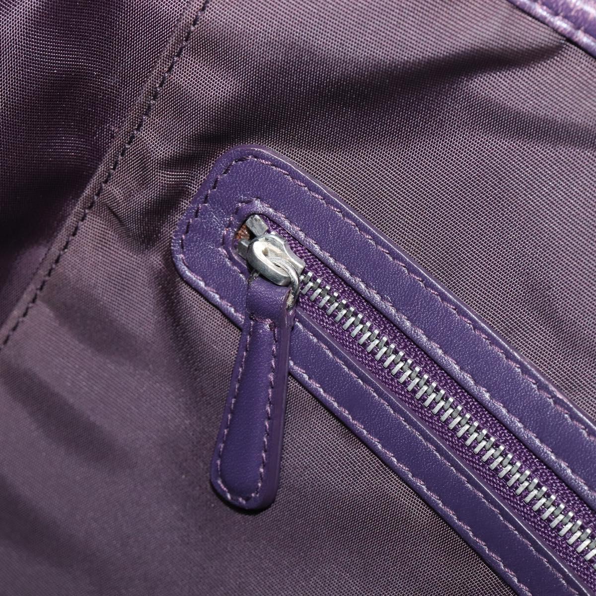 Christian Dior Canage Panarea Tote Bag Coated Canvas Purple Silver Auth 200685V