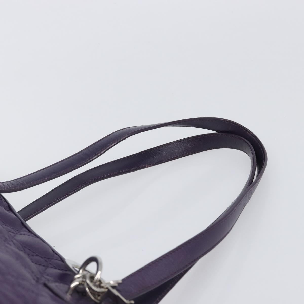 Christian Dior Canage Panarea Tote Bag Coated Canvas Purple Silver Auth 200685V