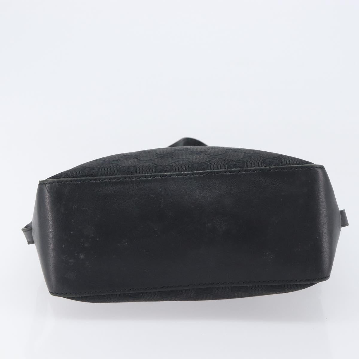 GUCCI GG Canvas Tote Bag Black Silver 107757 Auth 200686