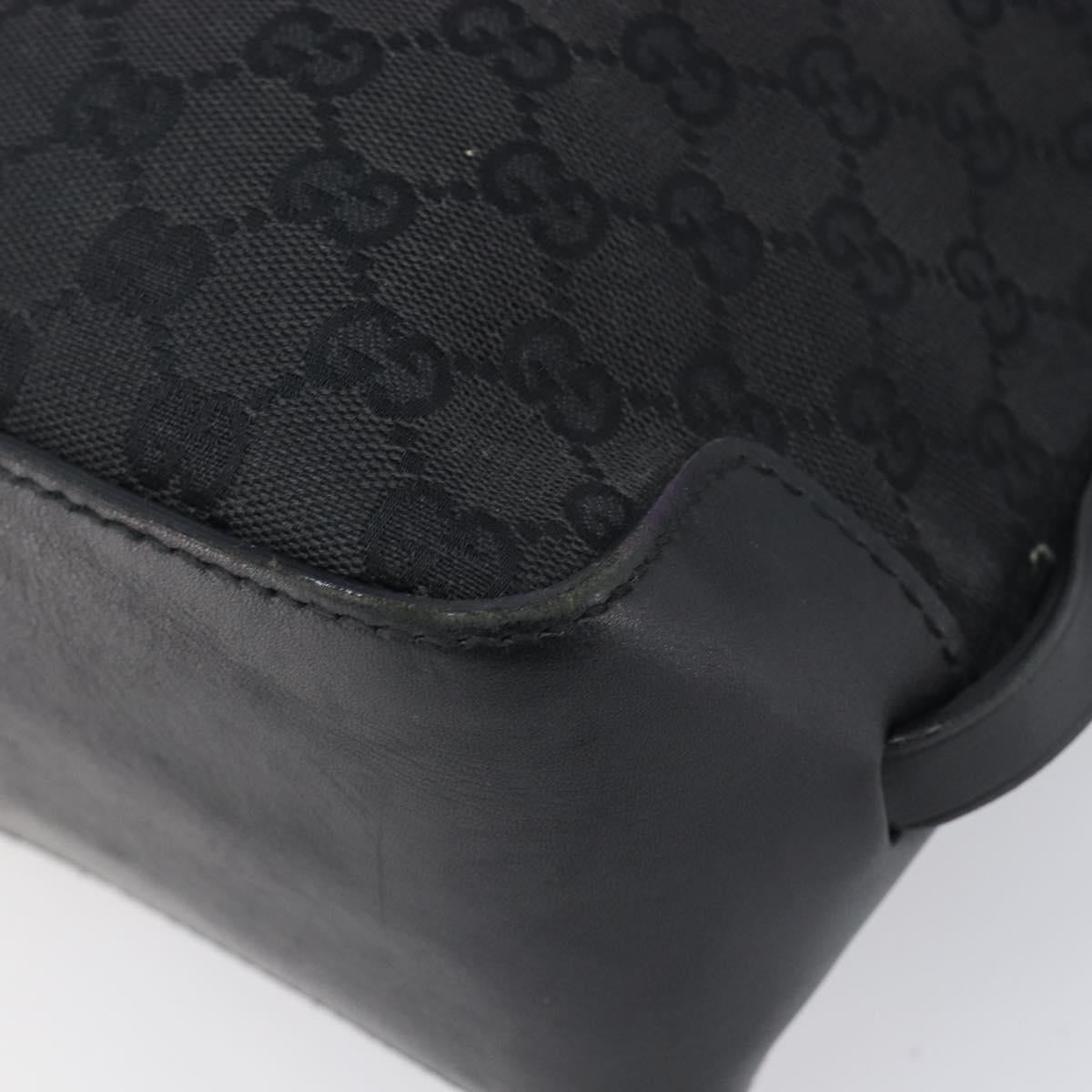 GUCCI GG Canvas Tote Bag Black Silver 107757 Auth 200686