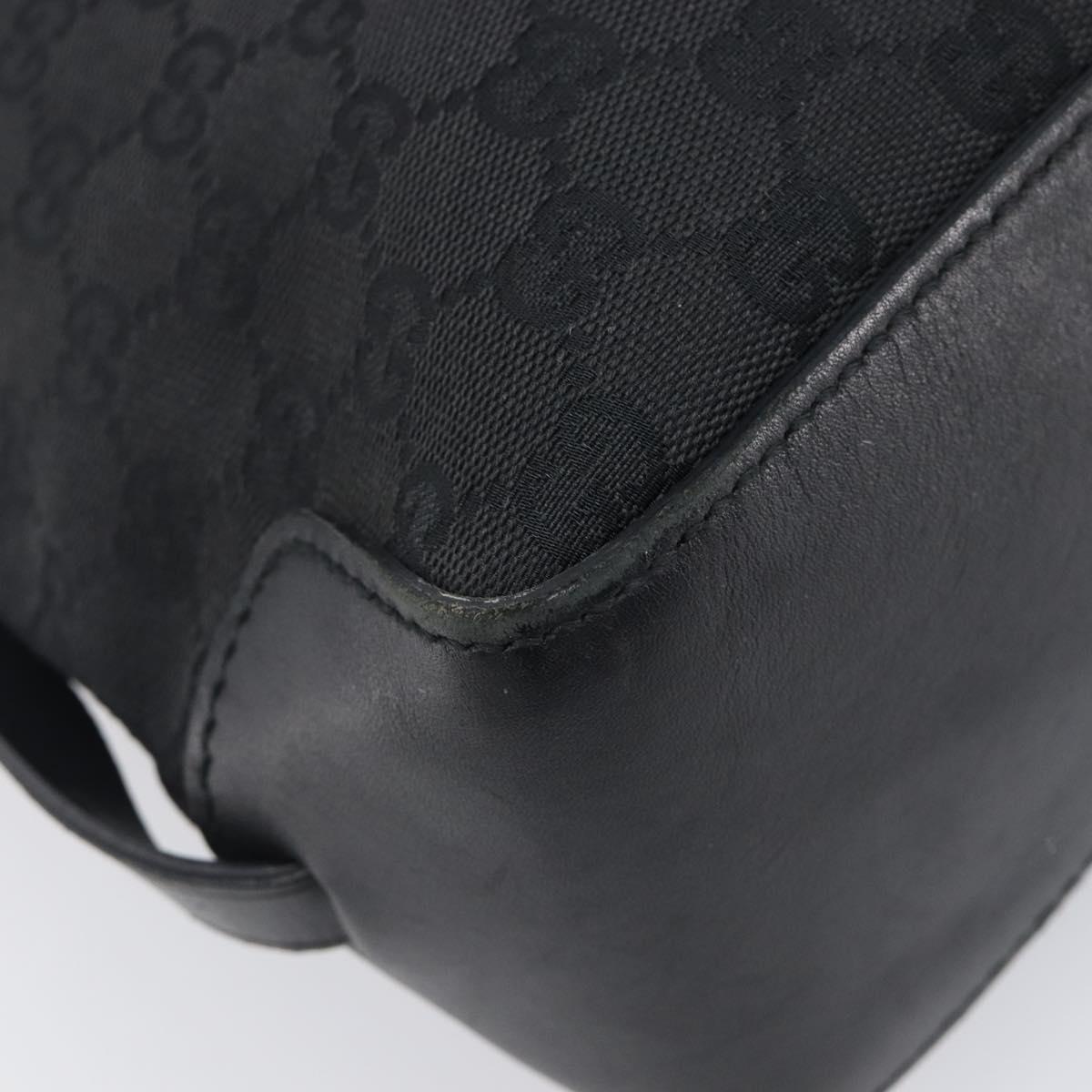 GUCCI GG Canvas Tote Bag Black Silver 107757 Auth 200686