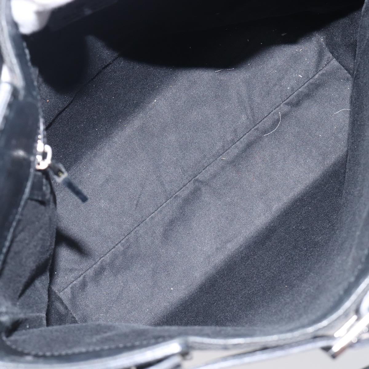 GUCCI GG Canvas Tote Bag Black Silver 107757 Auth 200686