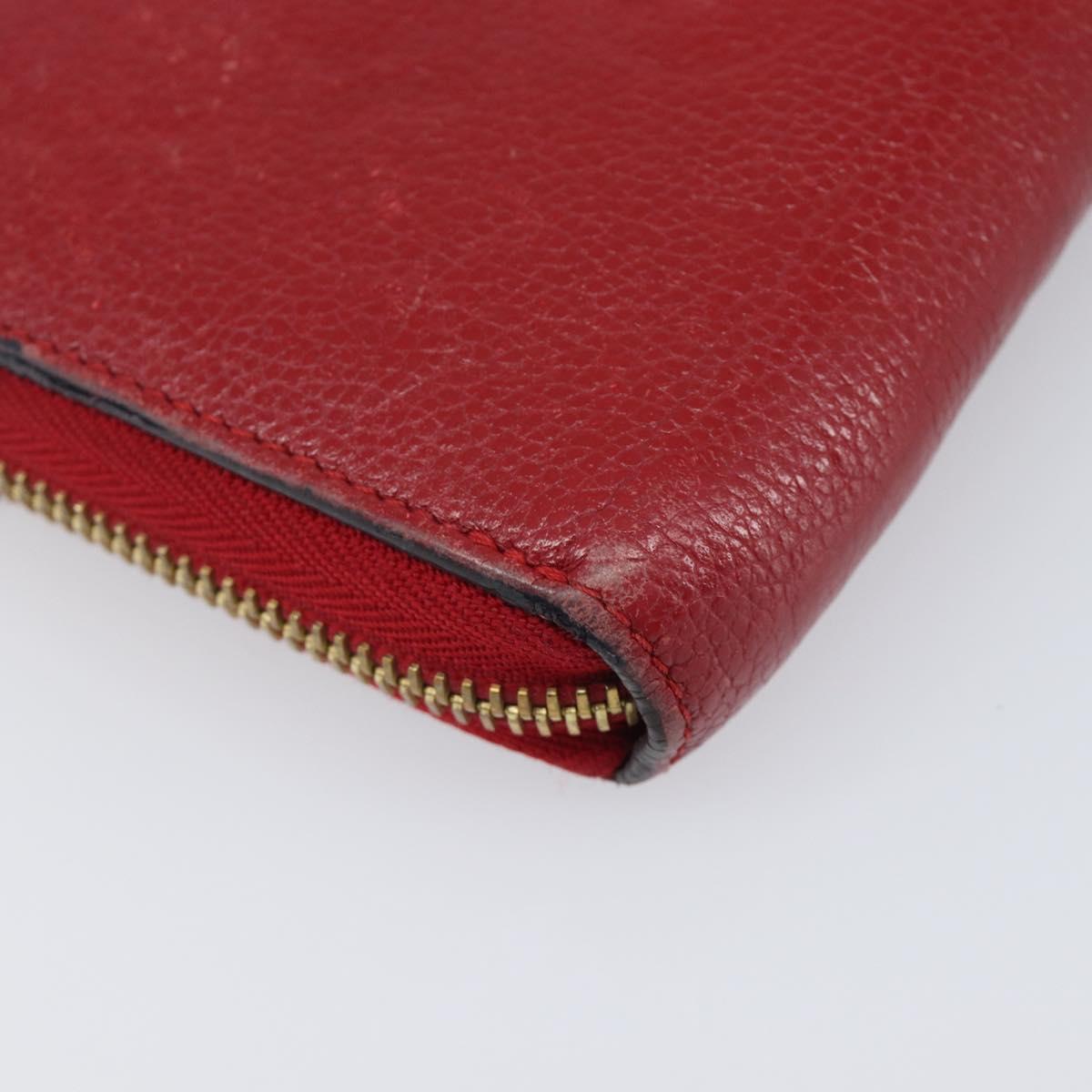 LOUIS VUITTON Monogram Empreinte Zippy Long Wallet Red M60737 LV Auth 200689