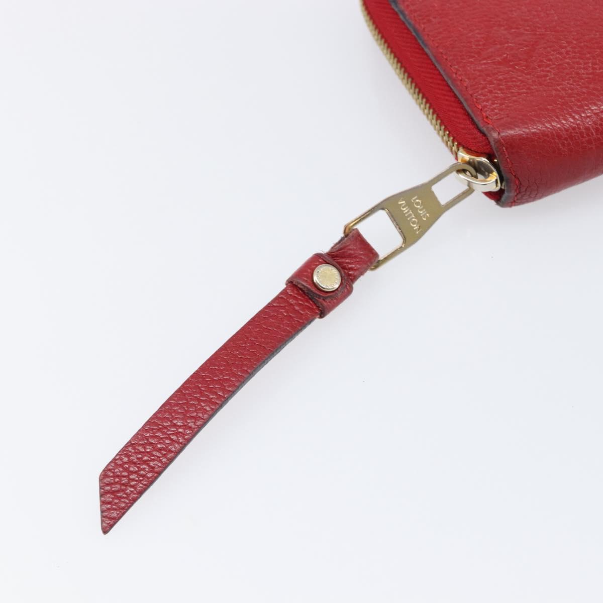 LOUIS VUITTON Monogram Empreinte Zippy Long Wallet Red M60737 LV Auth 200689