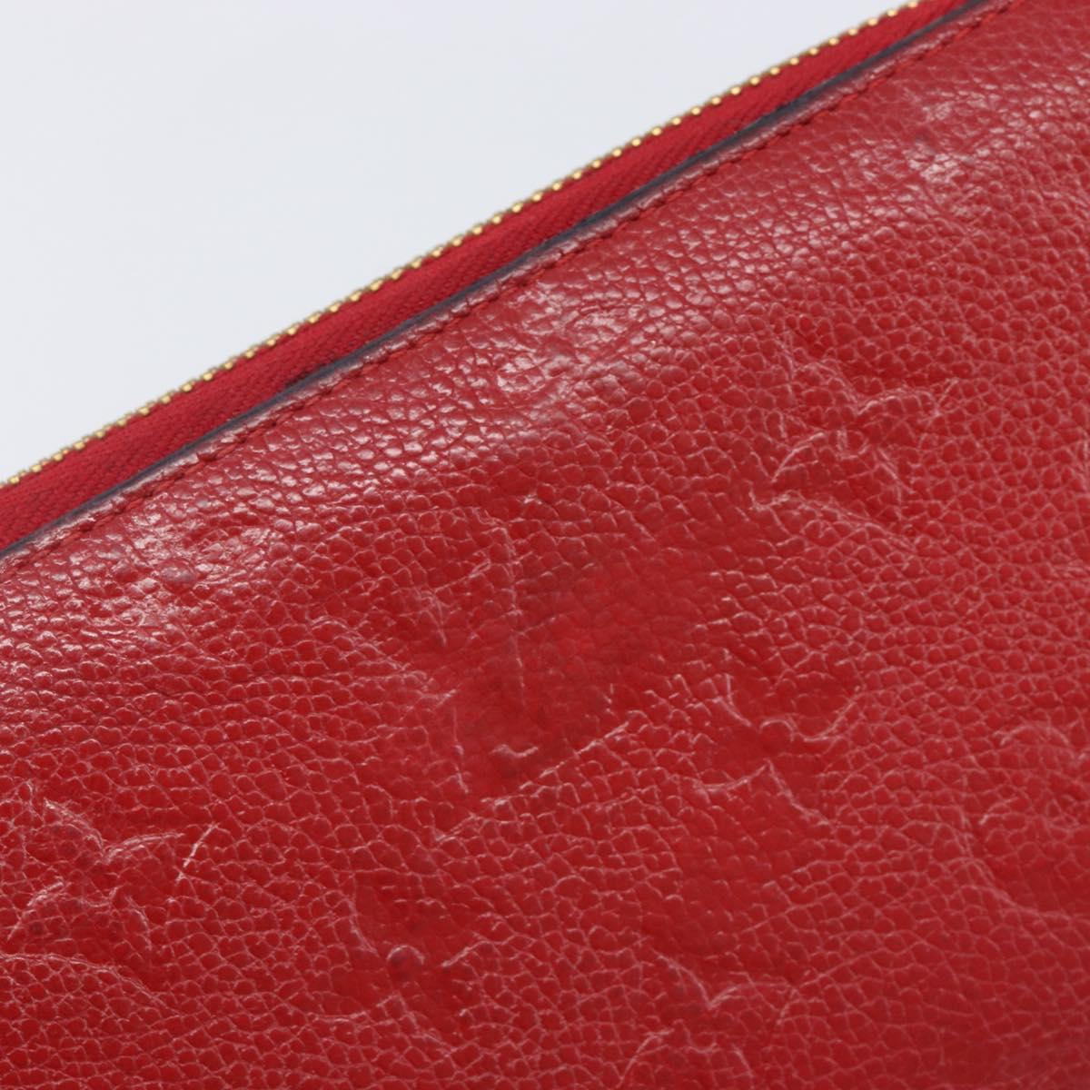 LOUIS VUITTON Monogram Empreinte Zippy Long Wallet Red M60737 LV Auth 200689