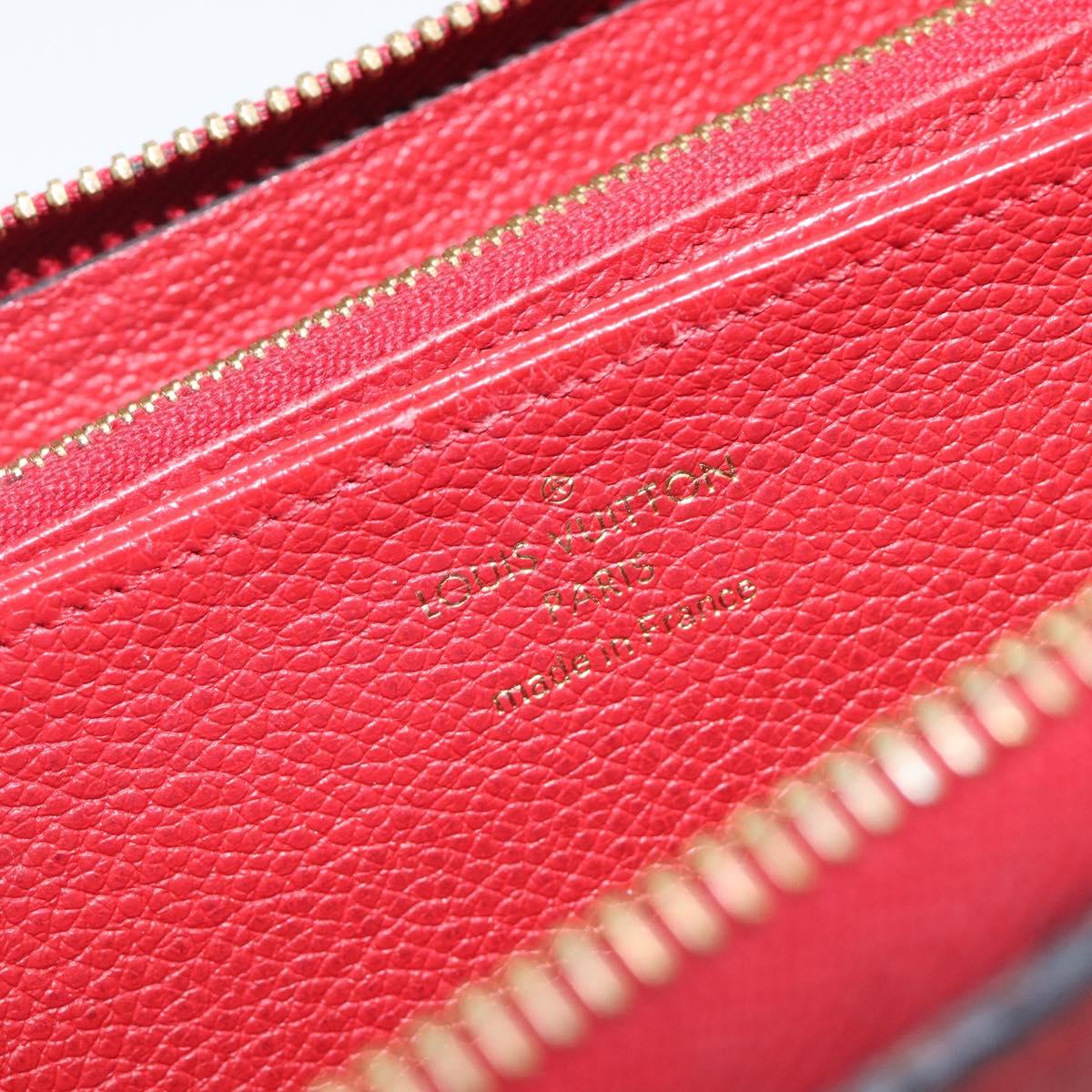LOUIS VUITTON Monogram Empreinte Zippy Long Wallet Red M60737 LV Auth 200689