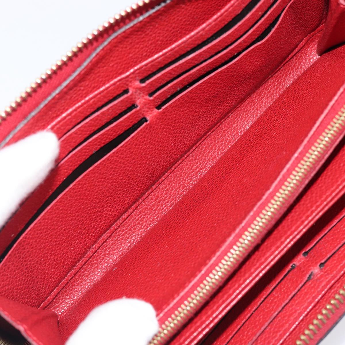 LOUIS VUITTON Monogram Empreinte Zippy Long Wallet Red M60737 LV Auth 200689