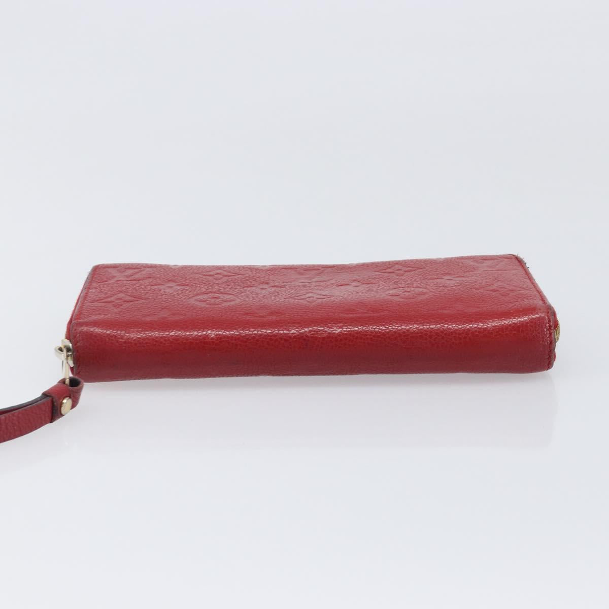 LOUIS VUITTON Monogram Empreinte Zippy Long Wallet Red M60737 LV Auth 200689
