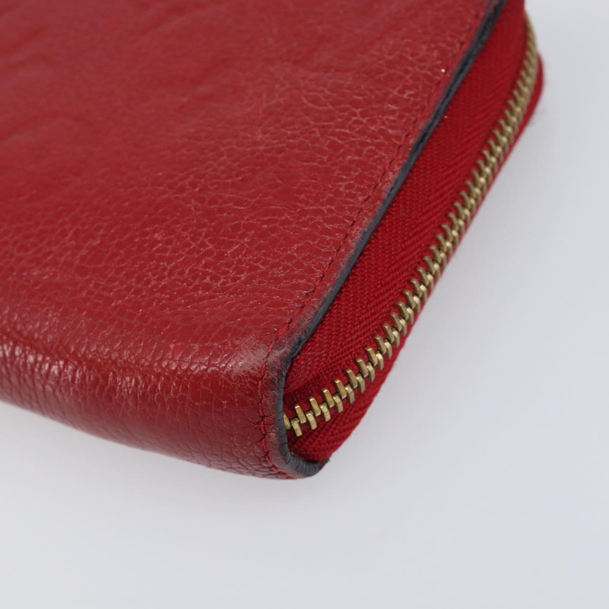 LOUIS VUITTON Monogram Empreinte Zippy Long Wallet Red M60737 LV Auth 200689