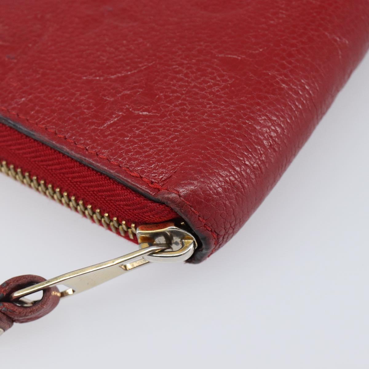 LOUIS VUITTON Monogram Empreinte Zippy Long Wallet Red M60737 LV Auth 200689