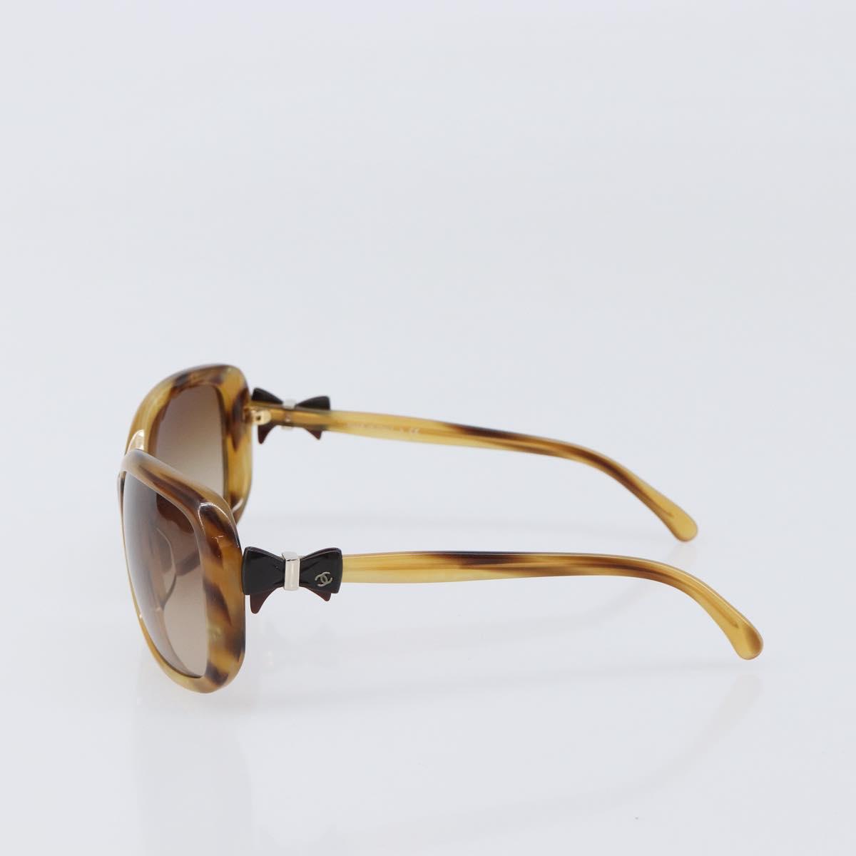 CHANEL Sunglasses plastic Beige CC Auth 200690A