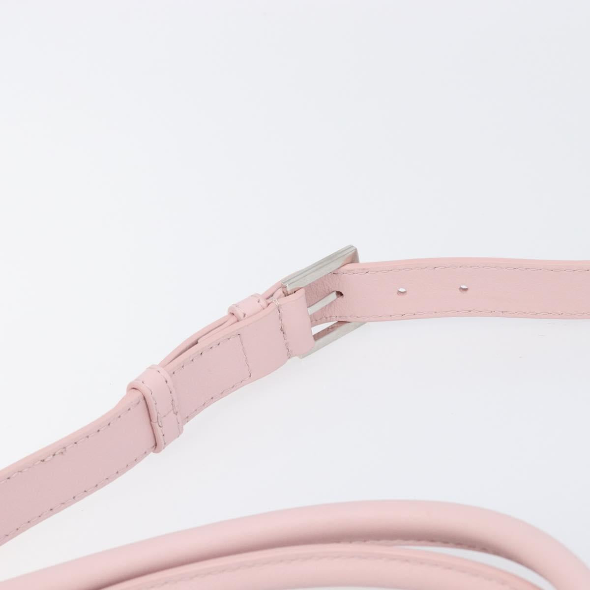 VERSACE Hand Bag Leather 2way Pink Silver Auth 200701V