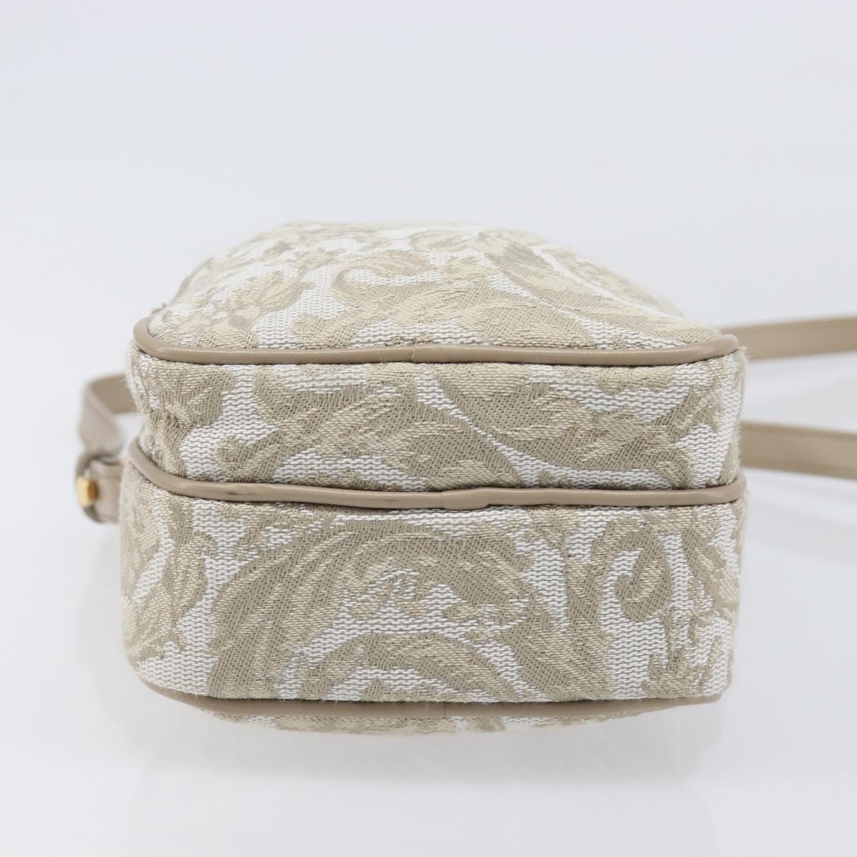 VERSACE Shoulder Bag Canvas Beige Gold Auth 200702V