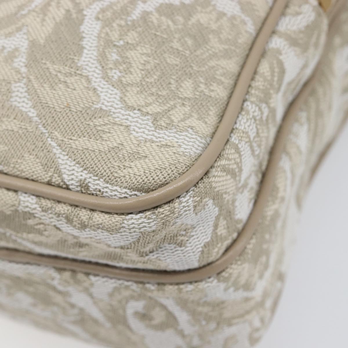 VERSACE Shoulder Bag Canvas Beige Gold Auth 200702V