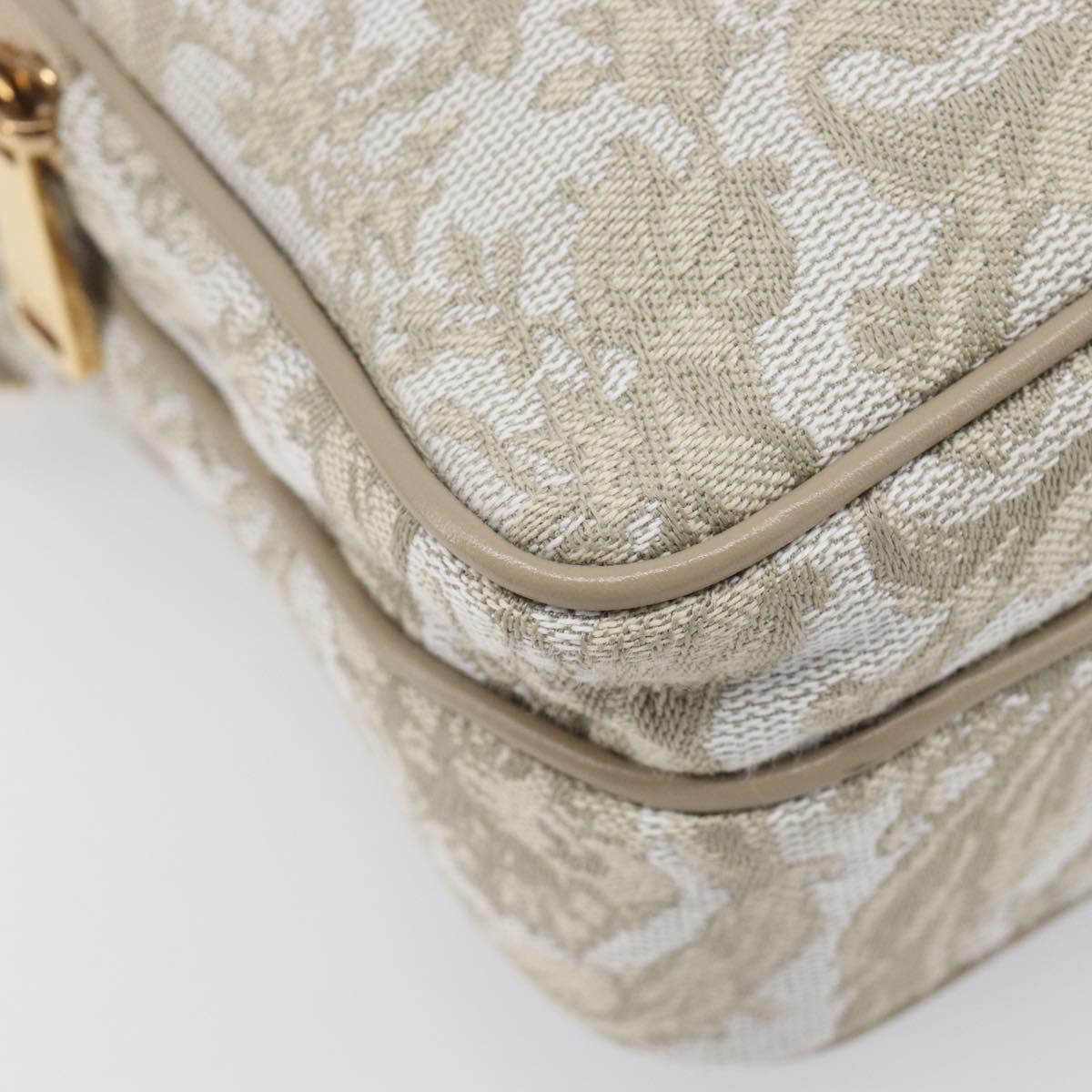 VERSACE Shoulder Bag Canvas Beige Gold Auth 200702V