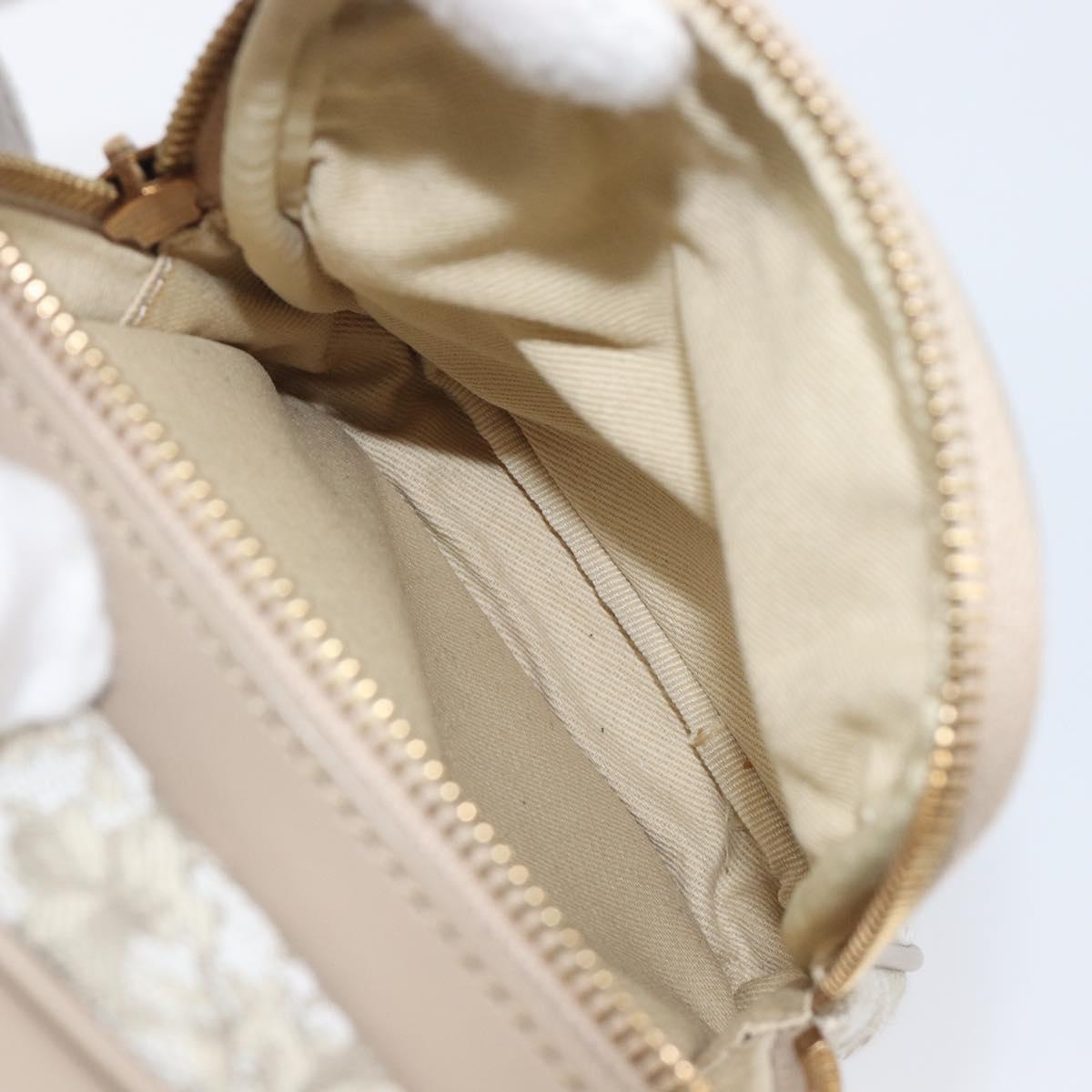 VERSACE Shoulder Bag Canvas Beige Gold Auth 200702V
