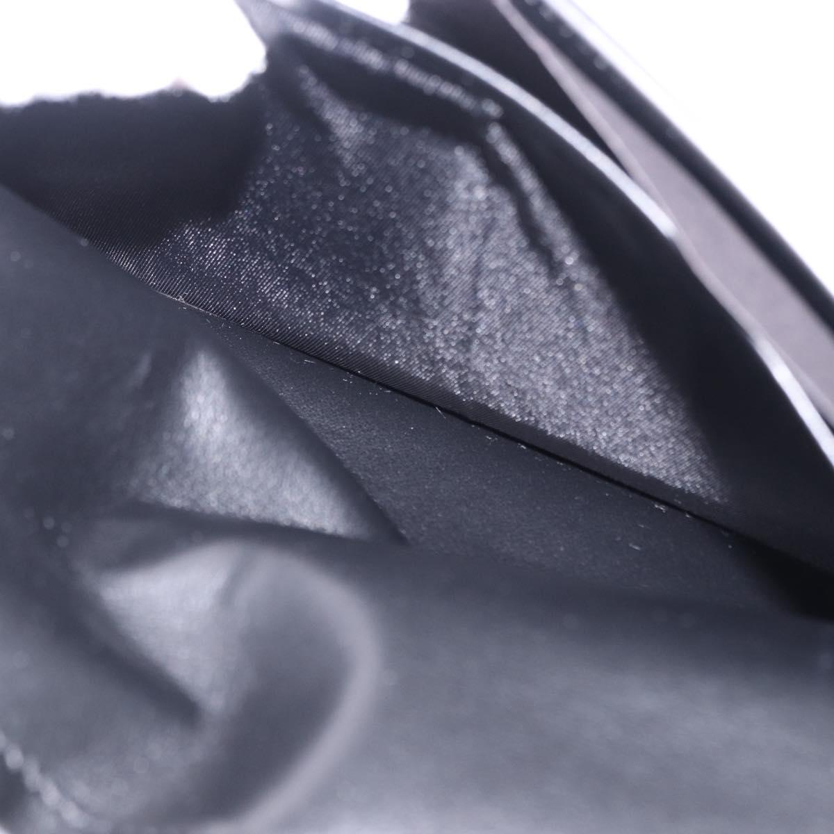 VERSACE Clutch Bag Leather Black Silver Auth 200703V