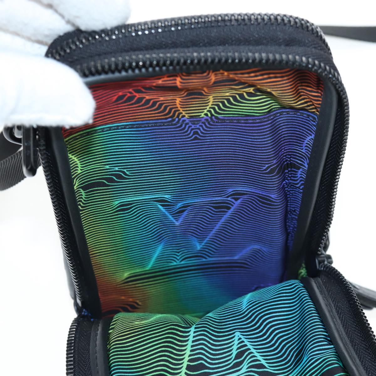 LOUIS VUITTON 3D monogram Double Phone Pouch Black M80141 LV Auth 200705M