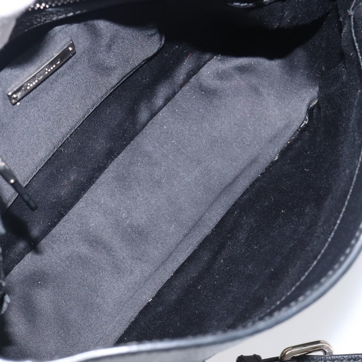 Miu Miu Shoulder Bag Leather Black Silver Auth 200710A