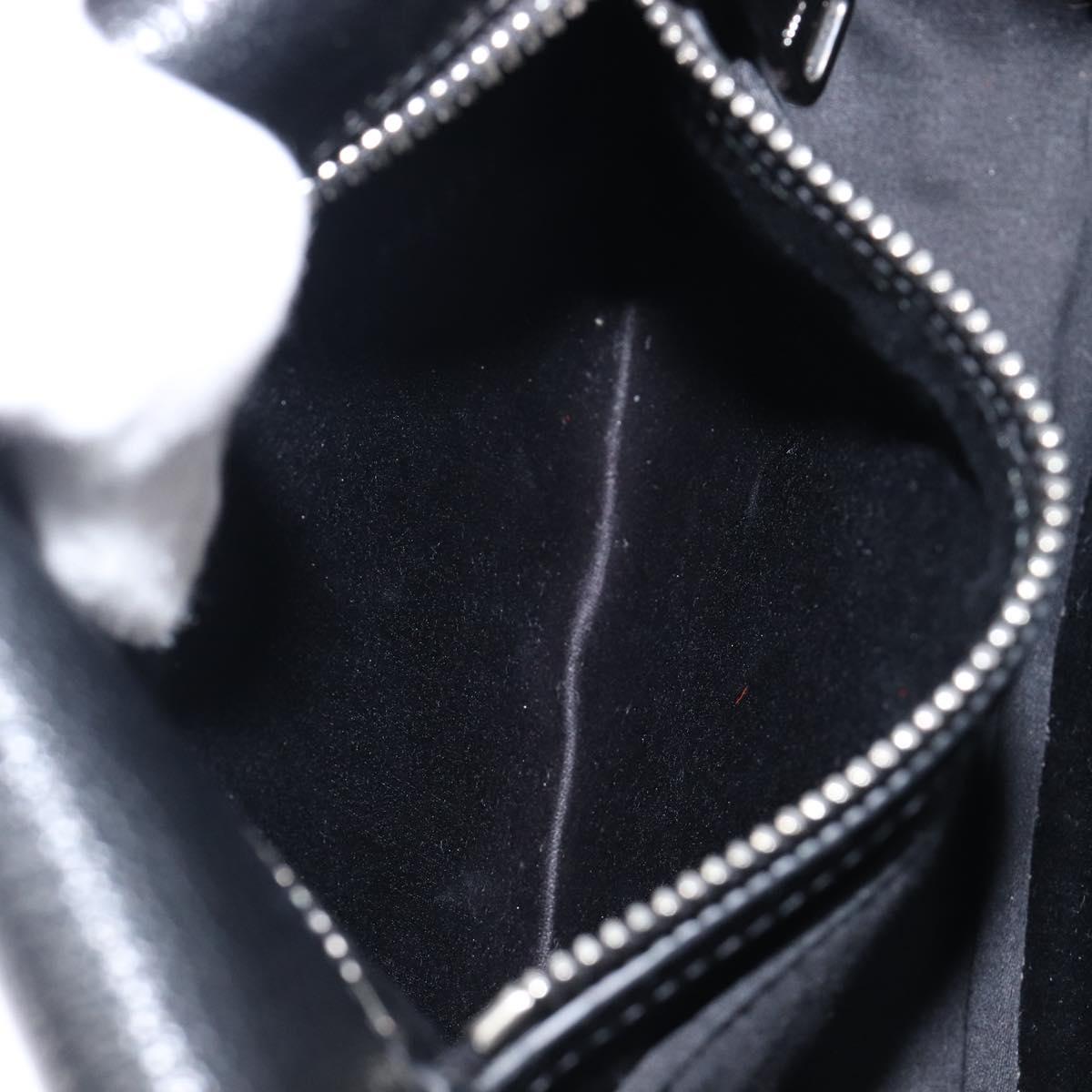 Miu Miu Shoulder Bag Leather Black Silver Auth 200710A