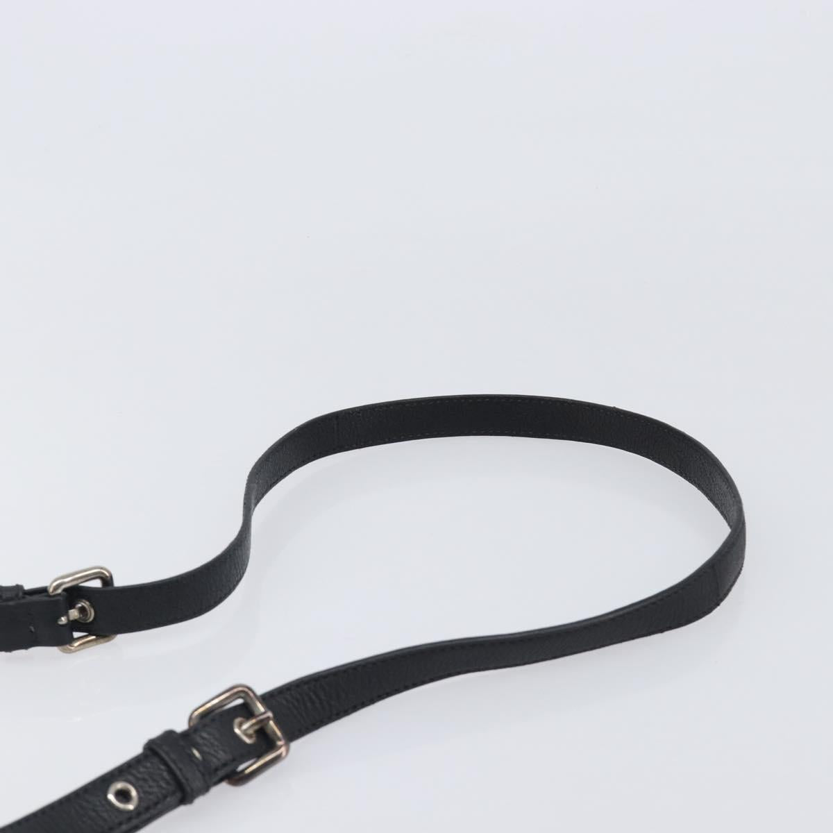 Miu Miu Shoulder Bag Leather Black Silver Auth 200710A
