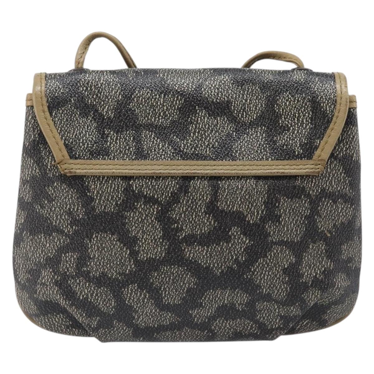 SAINT LAURENT Shoulder Bag PVC Canvas Gray Auth 200711