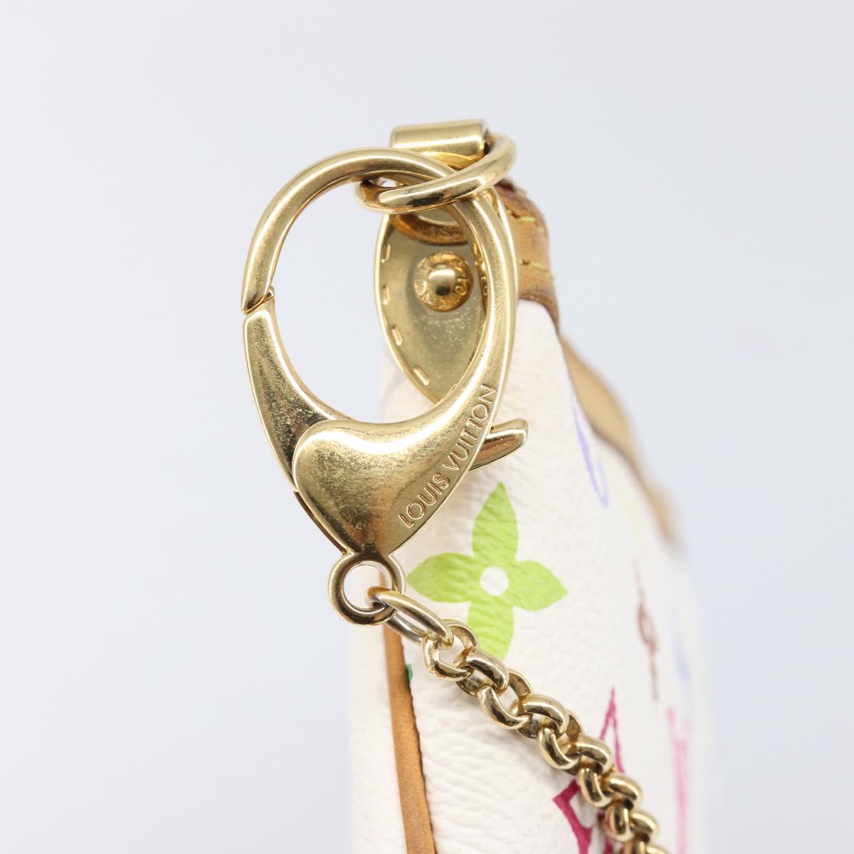 LOUIS VUITTON Monogram Multicolor Pochette Mira MM White M60096 LV Auth 200712V