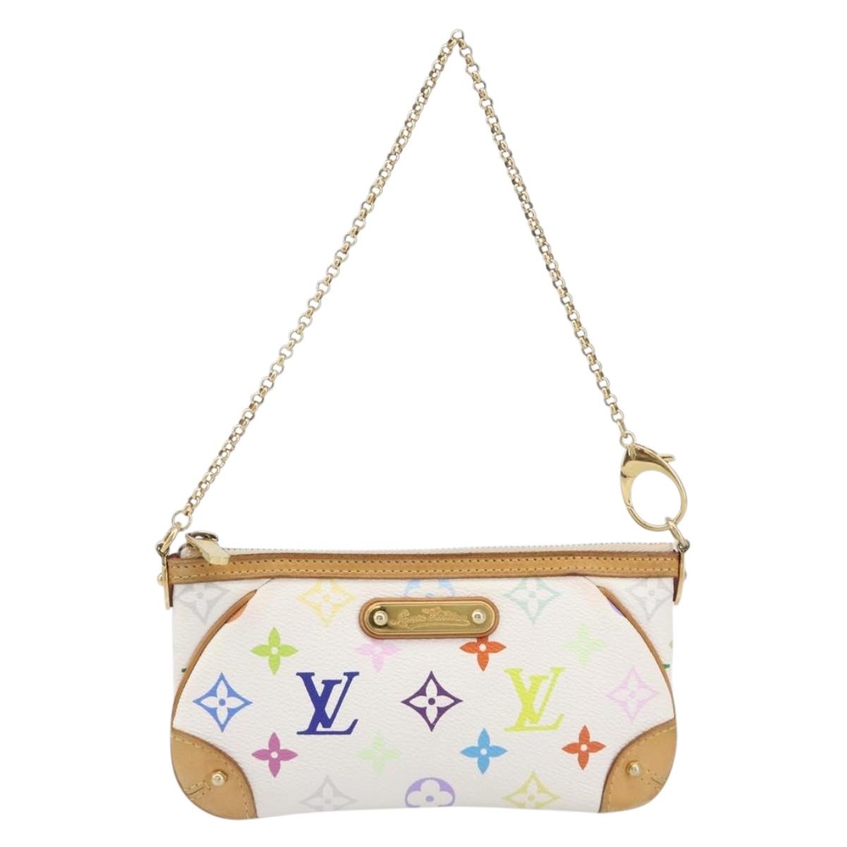 LOUIS VUITTON Monogram Multicolor Pochette Mira MM White M60096 LV Auth 200712V